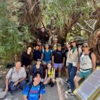 Ventura College students with Conserva Loreto Program Director Dr. Sula Vanderplank. The Olive Tree behind the students is one of the oldest living trees in Baja California. Students visited Mission San Francisco Javier and the desert in the Sierra de la Giganta mountain range.