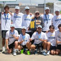 Ventura College Men's Tennis Team celebrating their State Championship Win