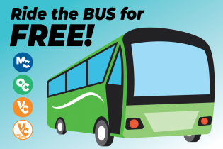 Ride the bus for free graphic