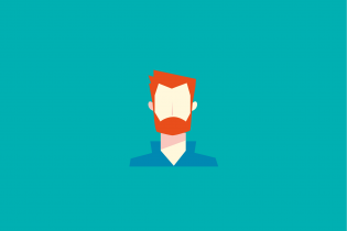 Person with short hair and beard icon