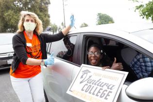 Students at Graduation Drive-Thru Event