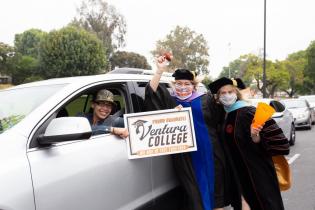 Students at Graduation Drive-Thru Event