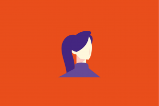 Person with hair in ponytail icon