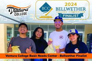 2024 bellwether finalist ventura college basic needs center with a photo of the staff at a drive thru event