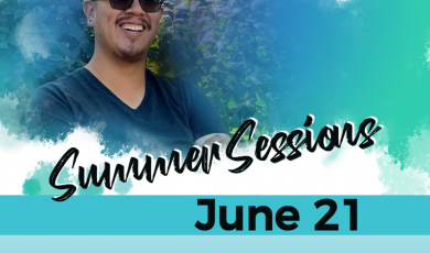 District alumni and text that reads: Summer Sessions June 21 District alumni and text that reads: Summer Sessions June 21