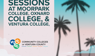 Promotional graphic for summer sessions at the Community Col Promotional graphic for summer sessions at the Community Col