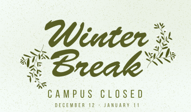 Light green graphic with a soft speckled background announci