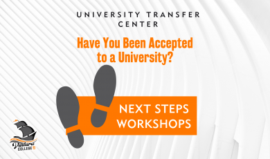 University Transfer Center, Have you been accepted to a university? Take our Next Steps Workshop