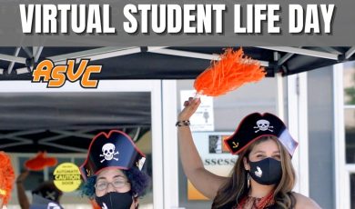 VC students, ASVC logo, Text reads: Virtual Student Life Day