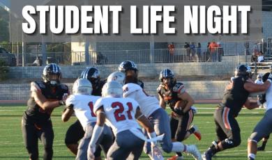 Football Players, Ventura College & ASVC logos, Text reads: Student Life Night