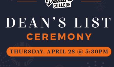 Dean's List Ceremony Thursday April 28 at 5:30 p.m. 