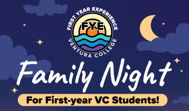 Join us for Family Night for first-year Ventura College students. ✨🧡🏴☠️✨ Parents, learn about our First Year Experience Program and how you can support your student! July 18 | 5:30 p.m. In-Person at VC Main Campus July 19 at 5:30 p.m. Via Zoom