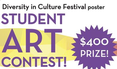 Diversity in culture festival poster student art contest $400 prize - theme ventura collge 100th anniverary