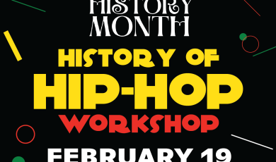 Black History Month History of Hip Hop Workshop Feb 19 10 am to noon
