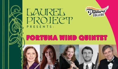 The Laurel Project's second concert will feature the return of the Fortuna Wind Quintet. This ensemble is formed by VC faculty members Kimaree Gilad on oboe, Nick Akdag on bassoon, and Jon Titmus on horn, joined by guest artists Suzanne Duffy on flute and Sarra Hey on clarinet. In honor of the college’s centennial, the program will highlight works of a similar vintage, including Carl Nielsen’s Wind Quintet, Op. 43 – a piece written 102 years ago. The ensemble will also perform Gordon Jacob’s Wind Quintet No