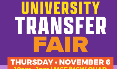 Ventura College University Transfer Fair Thursday Nov 6 from 10 am to 1 p.m. MCW quad