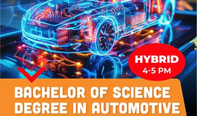 Ventura College Bachelor of Science Degree in Automotive Info Session Feb 11 Hybrid 4 to 5 PM Ventura College logo car with electric lights