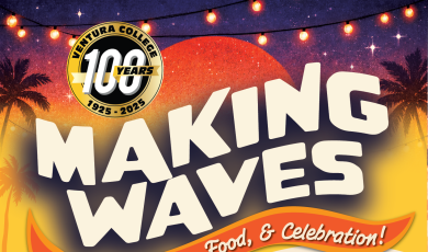Ventura College 100 Years 1925 to 2025 A night of music food and celebration. Wednesday, April 8 from 5 pm to 8:30 pm LRC Lawn