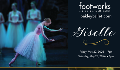Footworks Youth Ballet is returning to the Ventura College Performing Arts Center in May with their Spring productions of Giselle and Peter and the Wolf! Admission prices are $28 to $33.    Giselle Performances Friday May 22 at 7 p.m. Saturday May 23 at 1 p.m.  Peter and the Wolf Performances Saturday May 23 at 5 p.m.  Sunday May 24 at 1 p.m. 