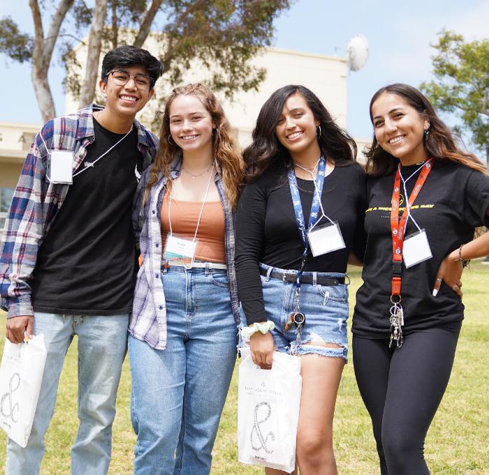 four ventura college students standing outside