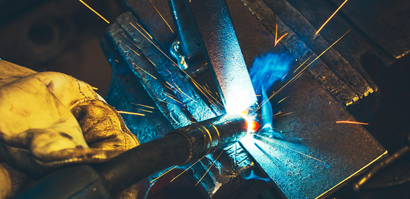 metal welding closeup