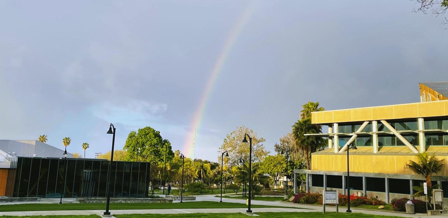 LRC building with raibow