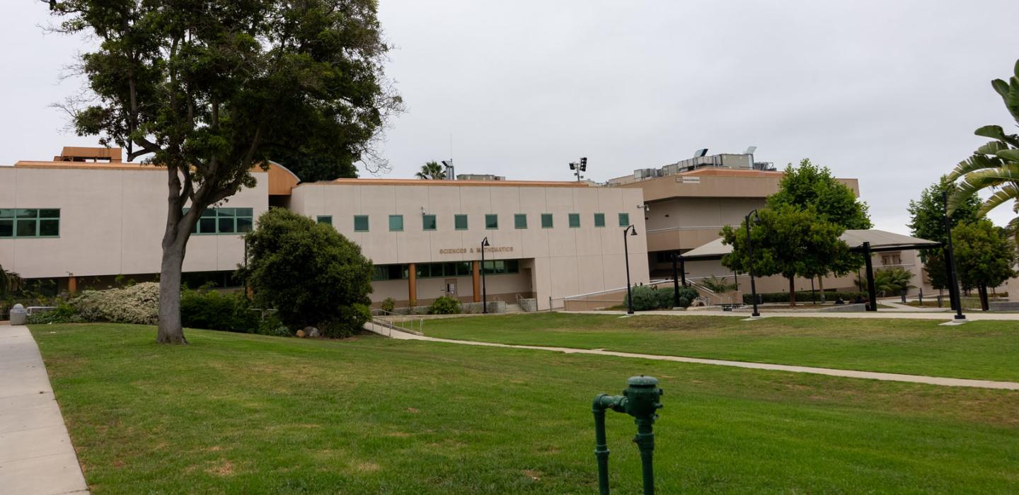 sciences building exterior and lawn