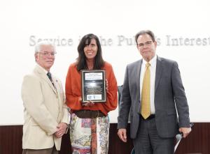 Classified Employee of the Year Deb Brackley with Board Chai